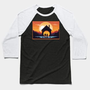 "Conquering Shadows: A Sunset Portrait of Resilience" Baseball T-Shirt